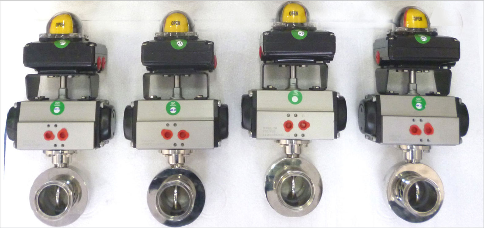 TC END BUTTERFLY VALVES WITH PNEUMATIC ACTUATOR