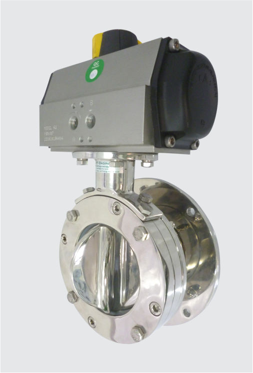ROTARY BUTTERFLY VALVE WITH PNEUMATIC ACTUATOR