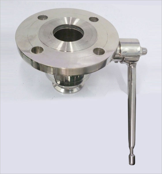 FLUSH BOTTOM BALL VALVE ONE SIDE FLANGE OTHER SIDE TC WITH HANDLE