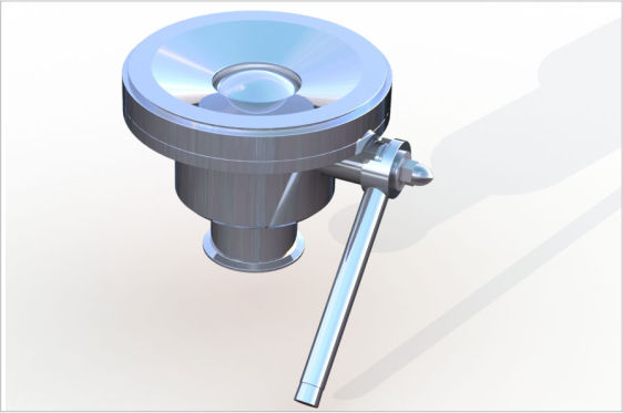 SANITARY FLUSH BOTTOM VALVE WITH HANDLE