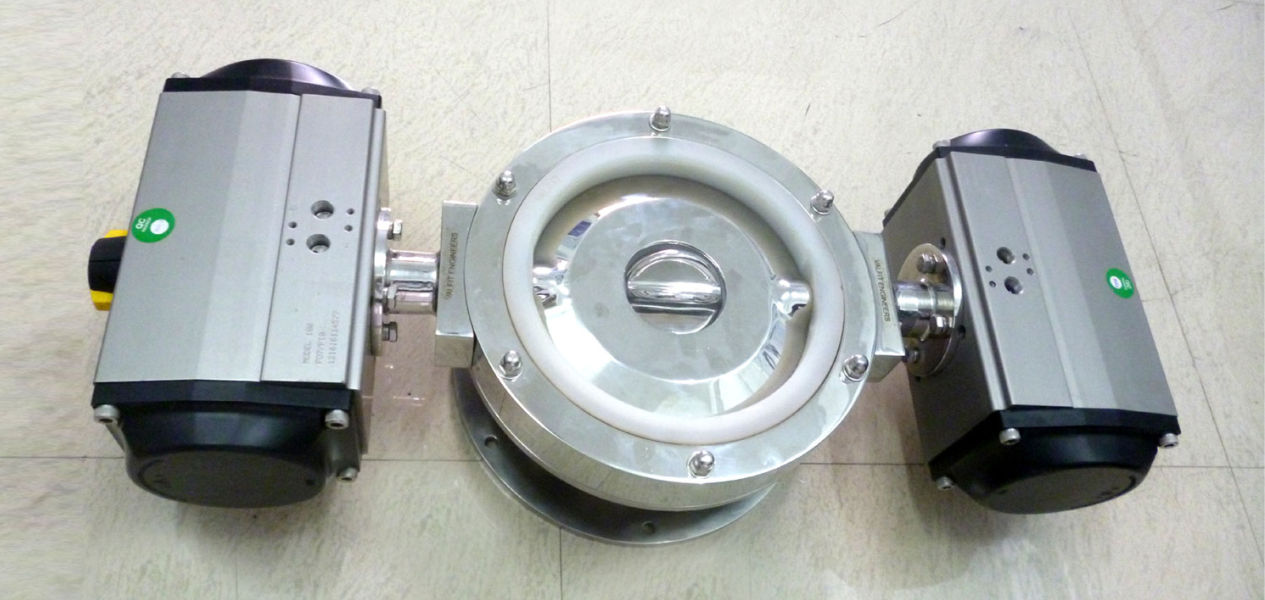 ROTARY VANE VALVE WITH PNEUMATIC ACTUATOR